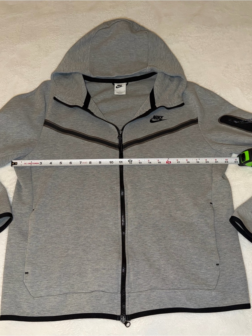 Nike Tech Gray Full-Zip Hooded Jacket Sz LG